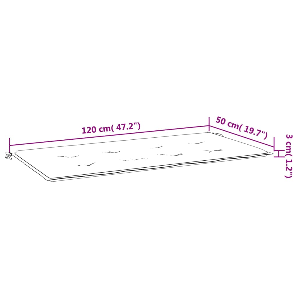 Tuinbankkussen Oxford Stof Kleurig 120 x 50 x 3 cm crème