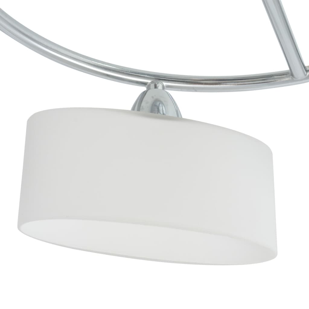 Plafondlamp met ellipsvormige glazen kappen 5xE14 200W