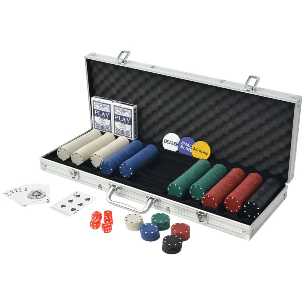 Pokerset Met 500 Chips Aluminium