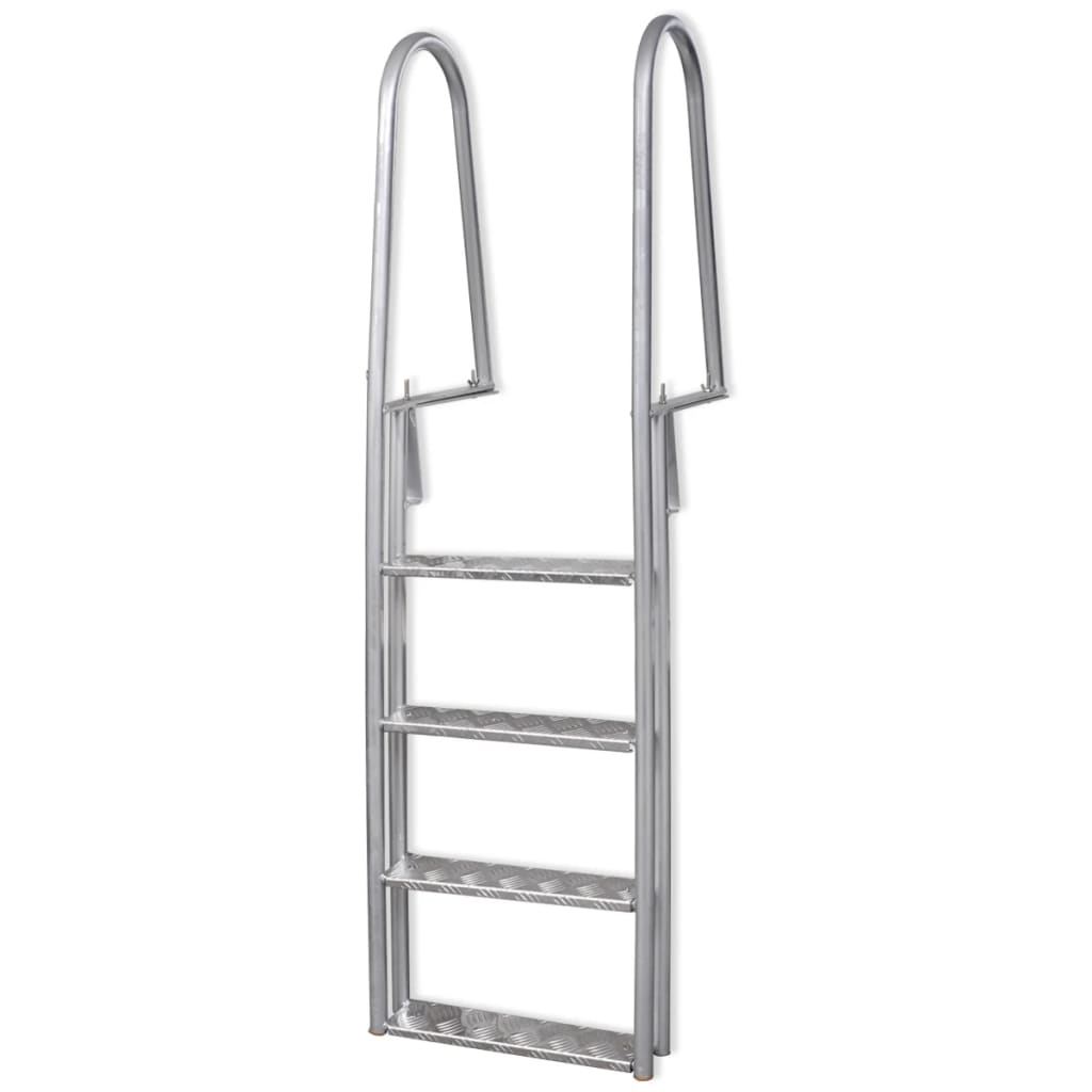 Dok/zwembadladder met 4 treden aluminium 167 cm