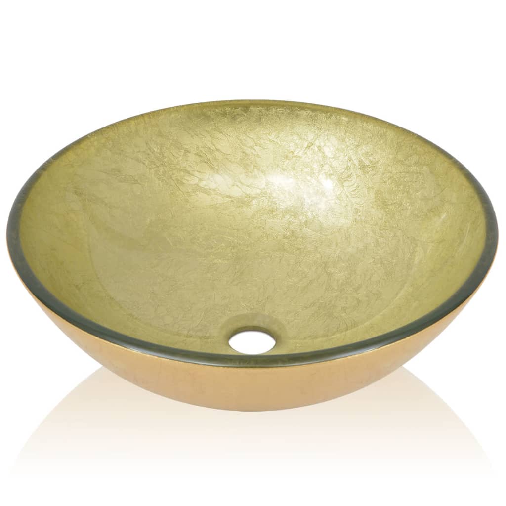 Wasbak Gehard Glas 42 Cm Goud Goud