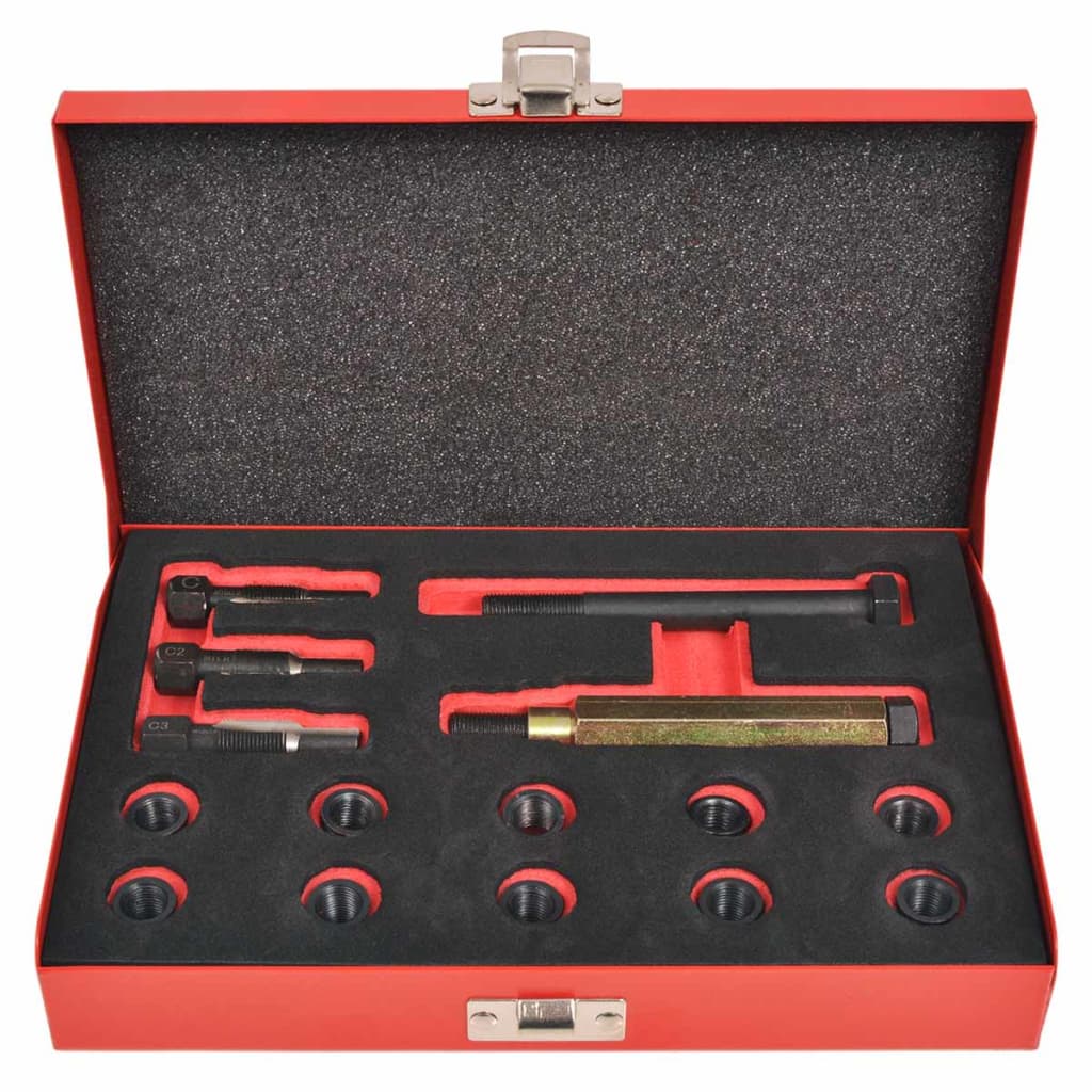 Gloeibougie draad reparatie set M10 x 1,0 mm 15-delig