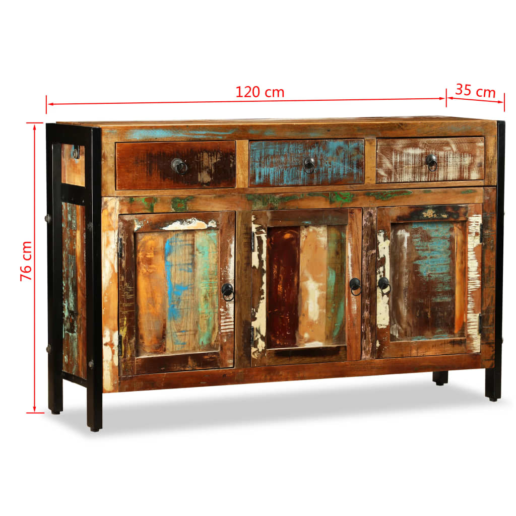 Dressoir 120x35x76 cm massief gerecycled hout