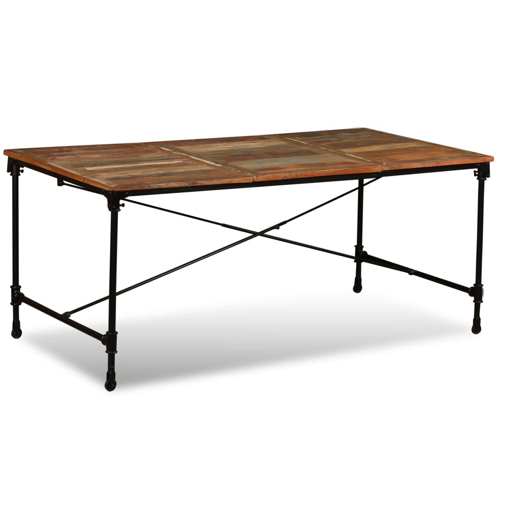 Eettafel 180 Cm Massief Gerecycled Hout Donkerbruin