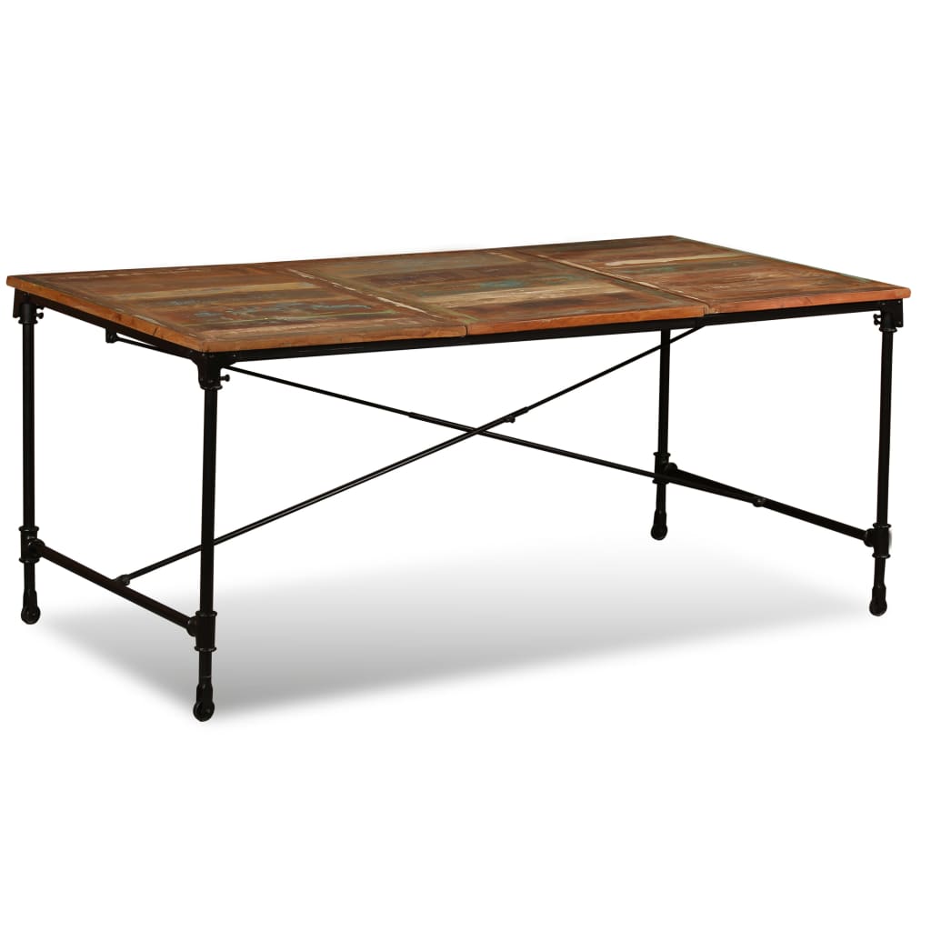 Eettafel 180 Cm Massief Gerecycled Hout Donkerbruin