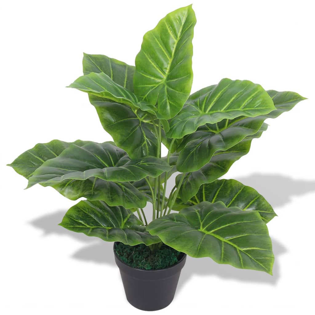 Kunst taro plant met pot 45 cm groen