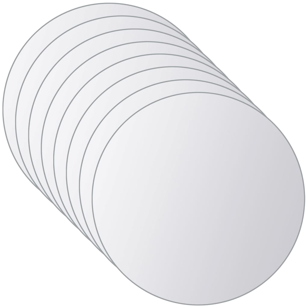8 st Spiegeltegels rond glas