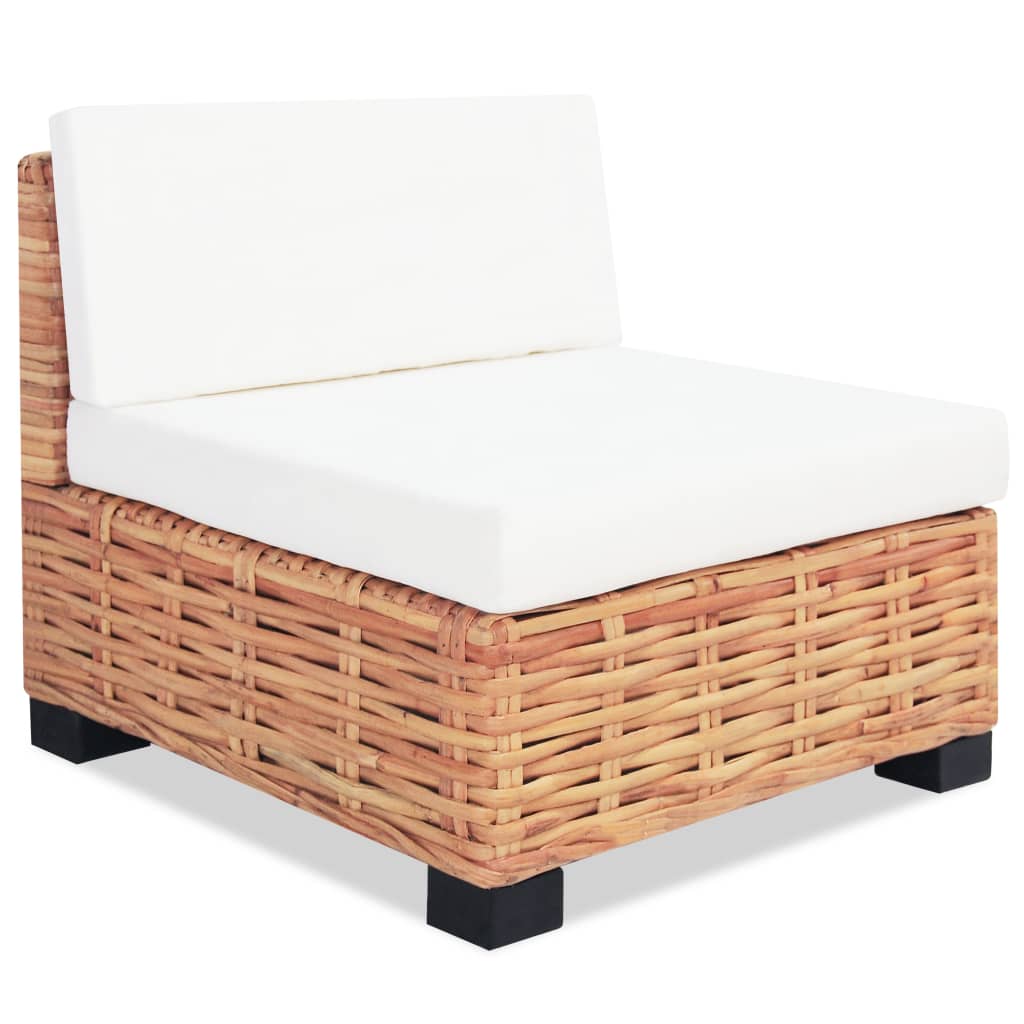 Loungeset Natuurlijk Rattan 27-Delig 3x hoek + 3x midden + voetensteun + Tafel