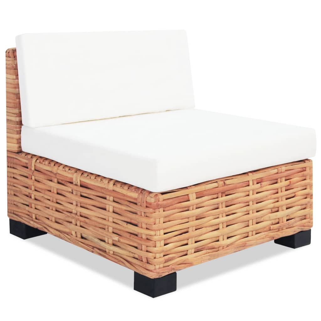 Loungeset Natuurlijk Rattan 14-Delig 2x hoek + midden + voetensteun + Tafel