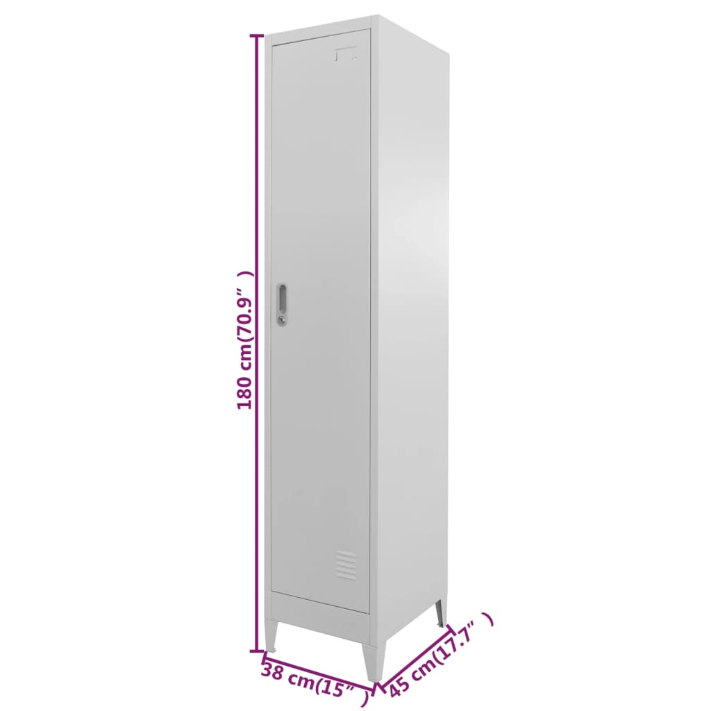 Lockerkast 38X45X180 Cm Grijs Met 1 locker