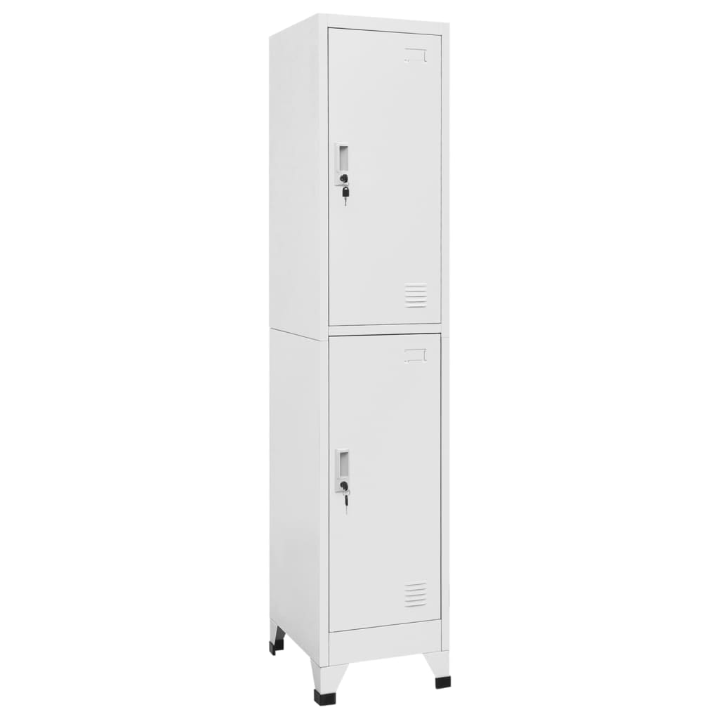 Lockerkast Met 2 Vakken 38X45X180 Cm Grijs Met 2 lockers