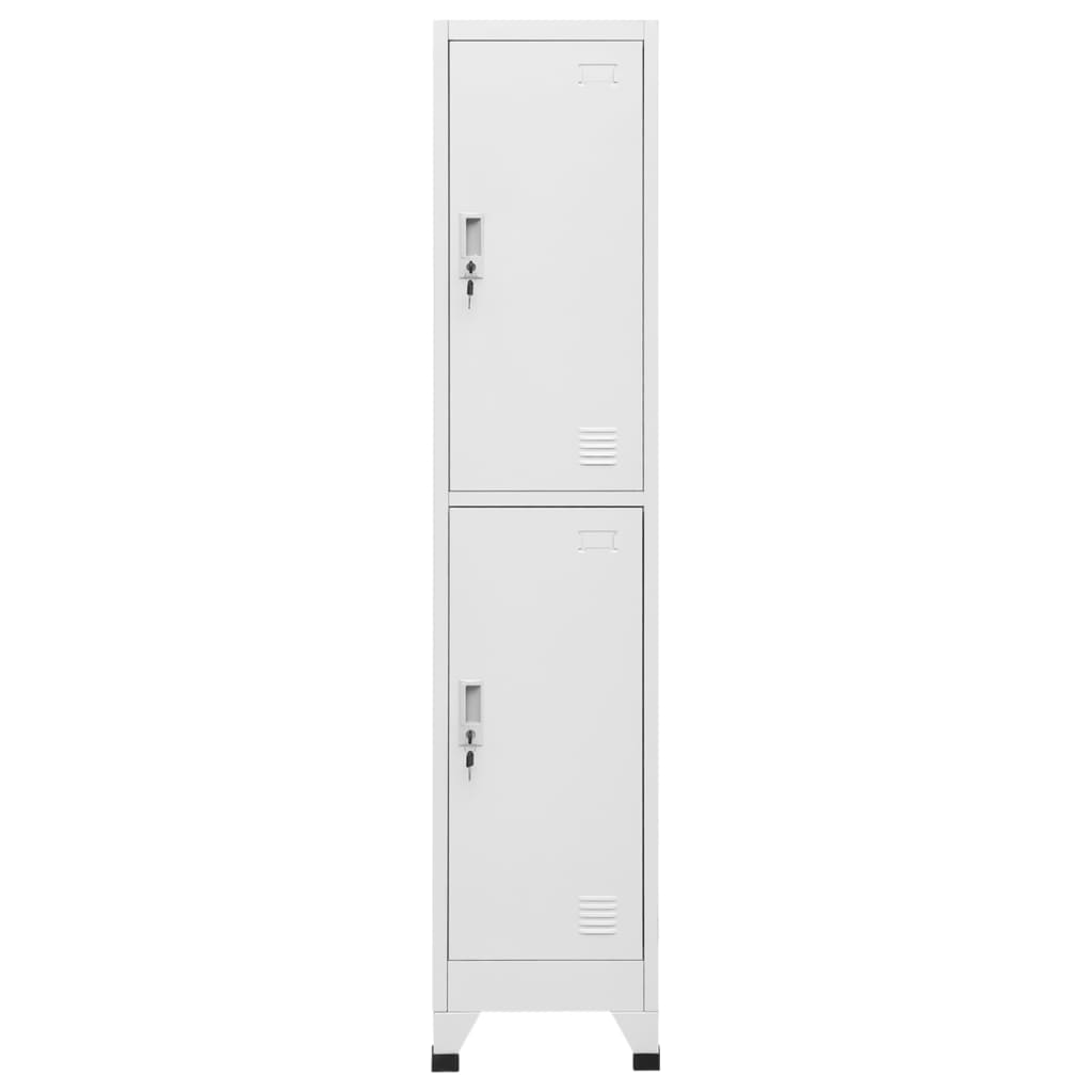 Lockerkast Met 2 Vakken 38X45X180 Cm Grijs Met 2 lockers