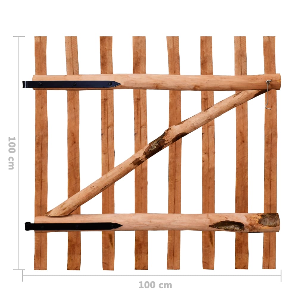 Poort Enkel 100X100 Cm Geïmpregneerd Hazelaarhout Bruin