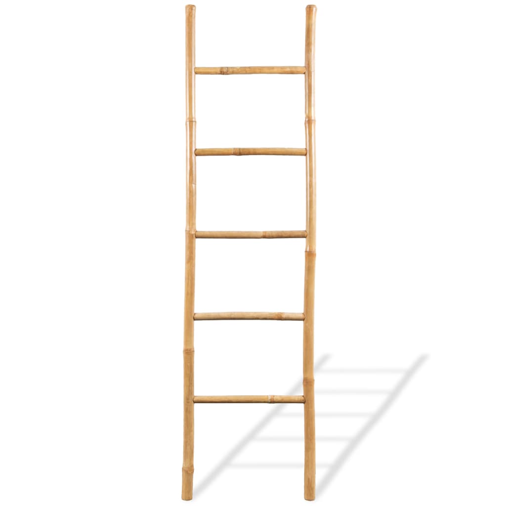 Handdoekladder Met 5 Sporten Bamboe 150 cm