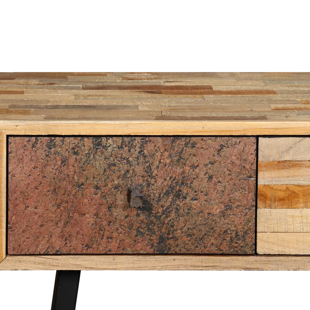 Wandtafel 120x30x76 cm massief gerecycled teakhout