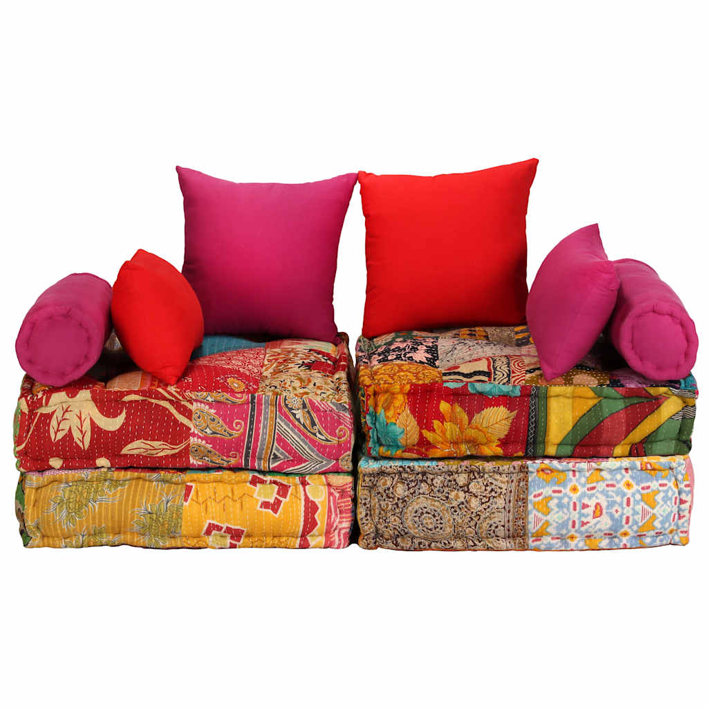 Poef Tweezits Modulair Stof 1 Patchwork