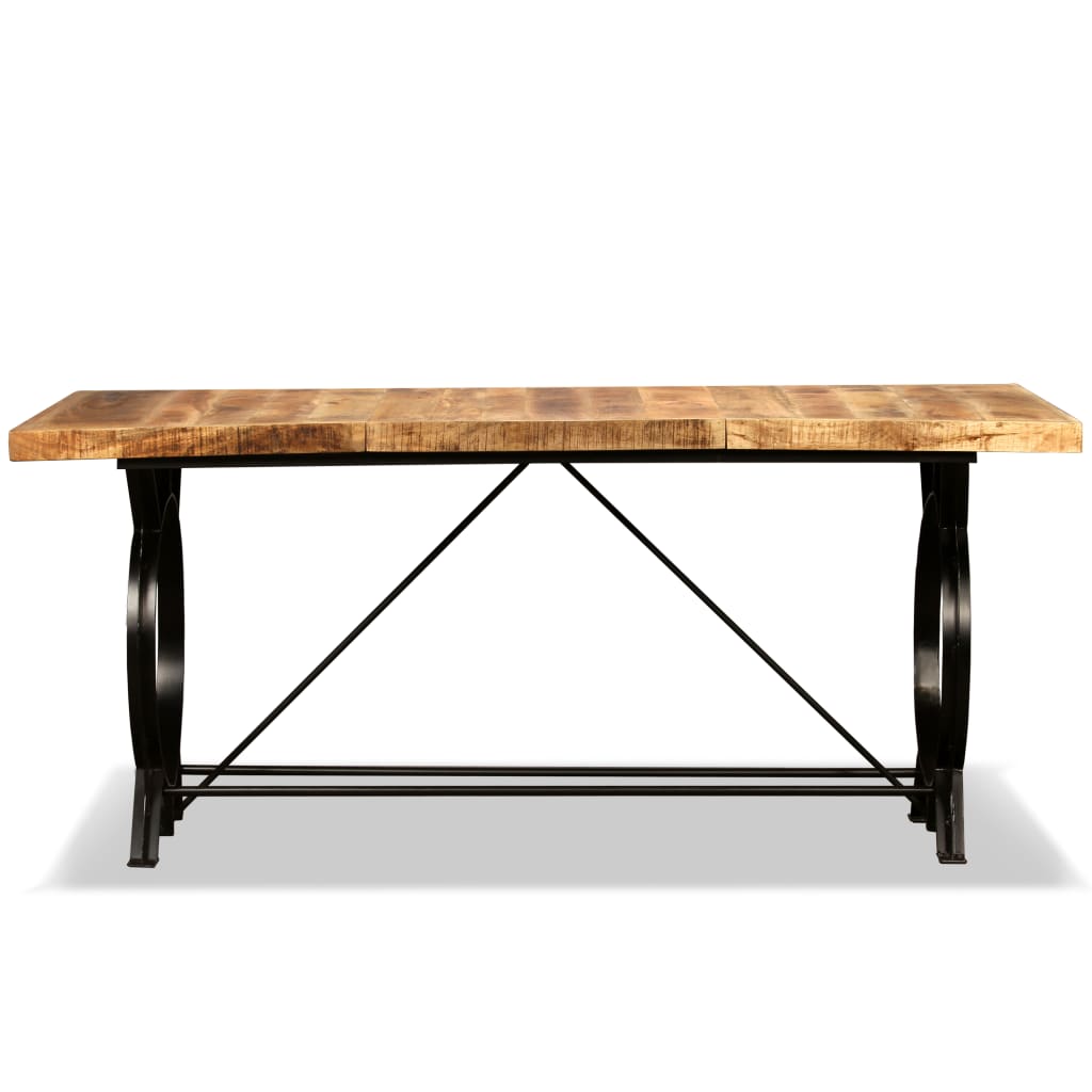 Eettafel 180 Cm Massief Ruw Mangohout Bruin