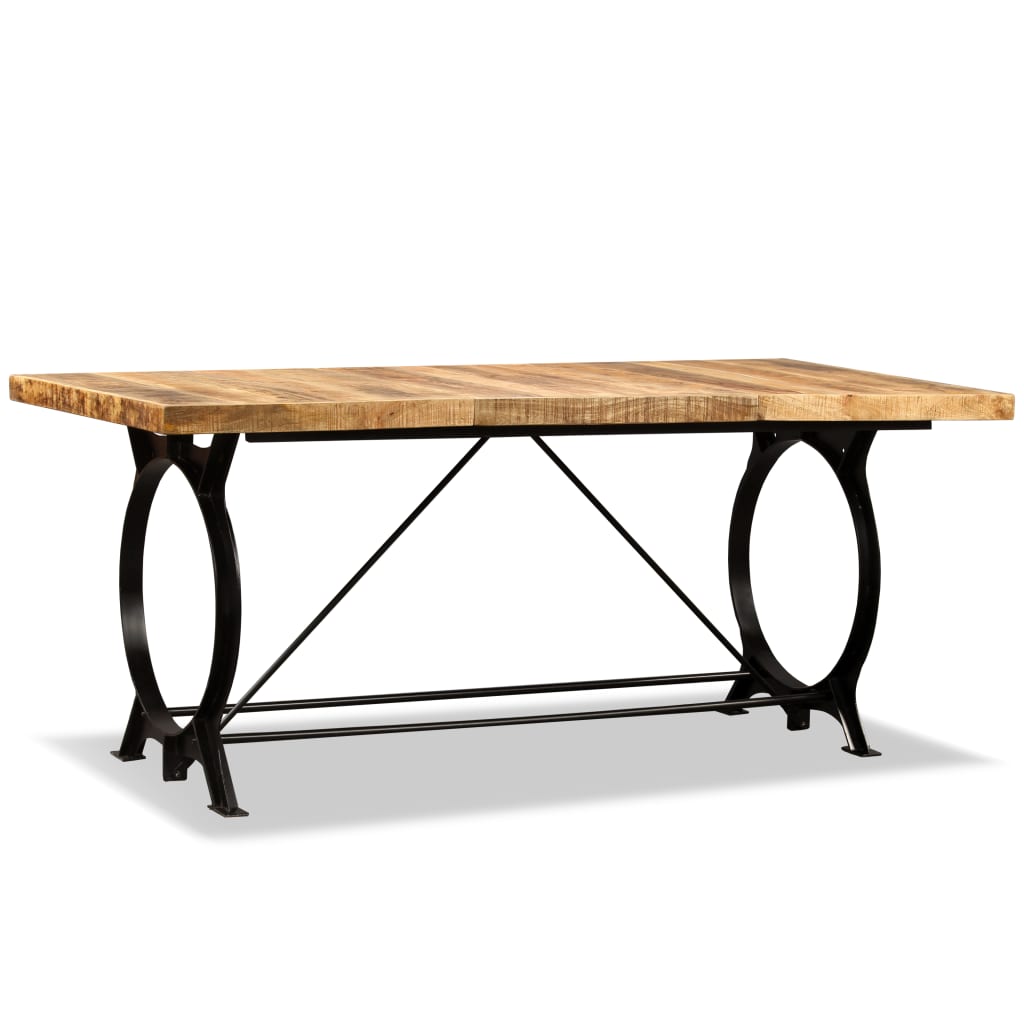 Eettafel 180 Cm Massief Ruw Mangohout Bruin