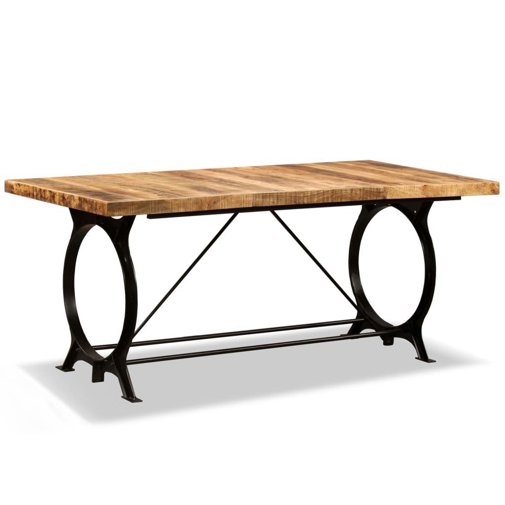 Eettafel 180 Cm Massief Ruw Mangohout Bruin