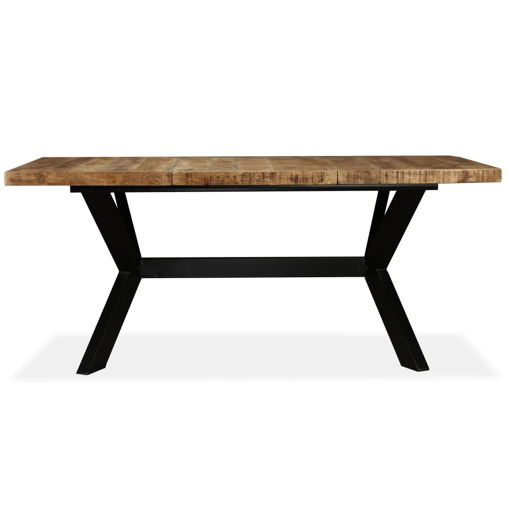 Eettafel 180 cm massief mangohout en stalen kruis