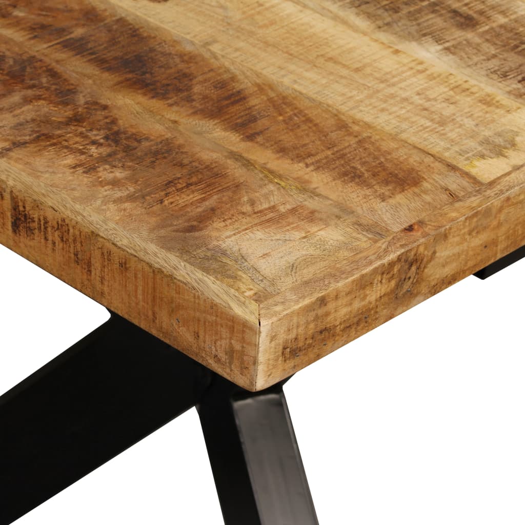 Eettafel 180 cm massief mangohout en stalen kruis