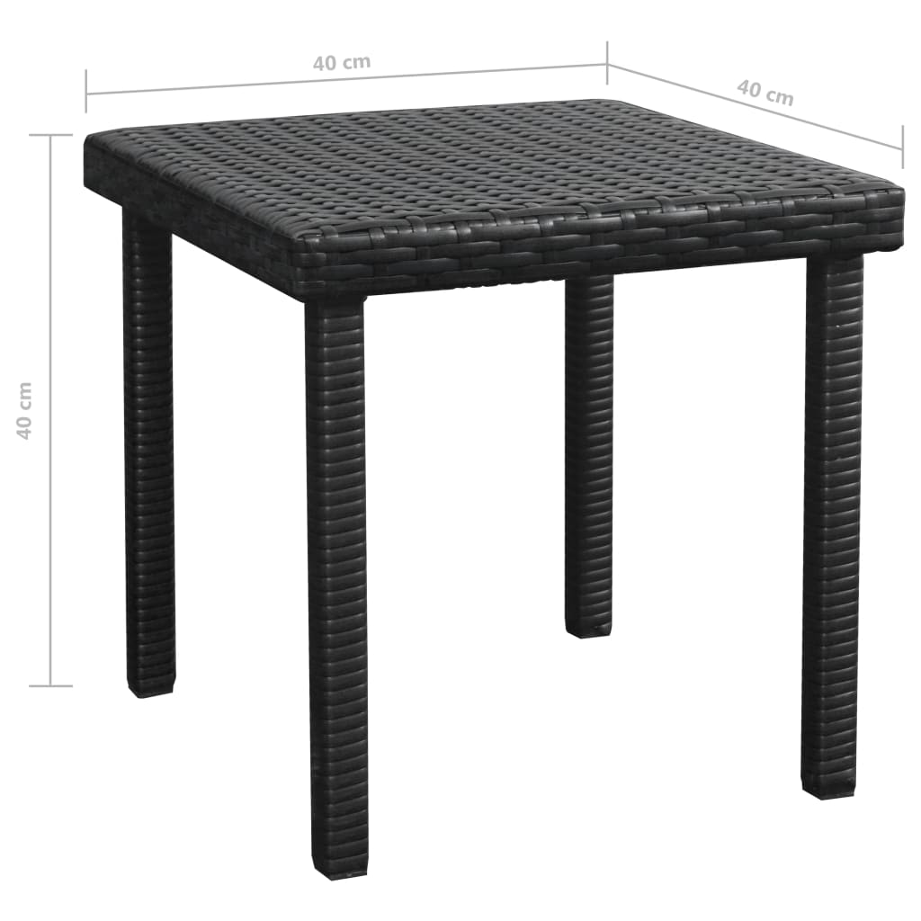 Ligbedden 2 st met tafel poly rattan zwart