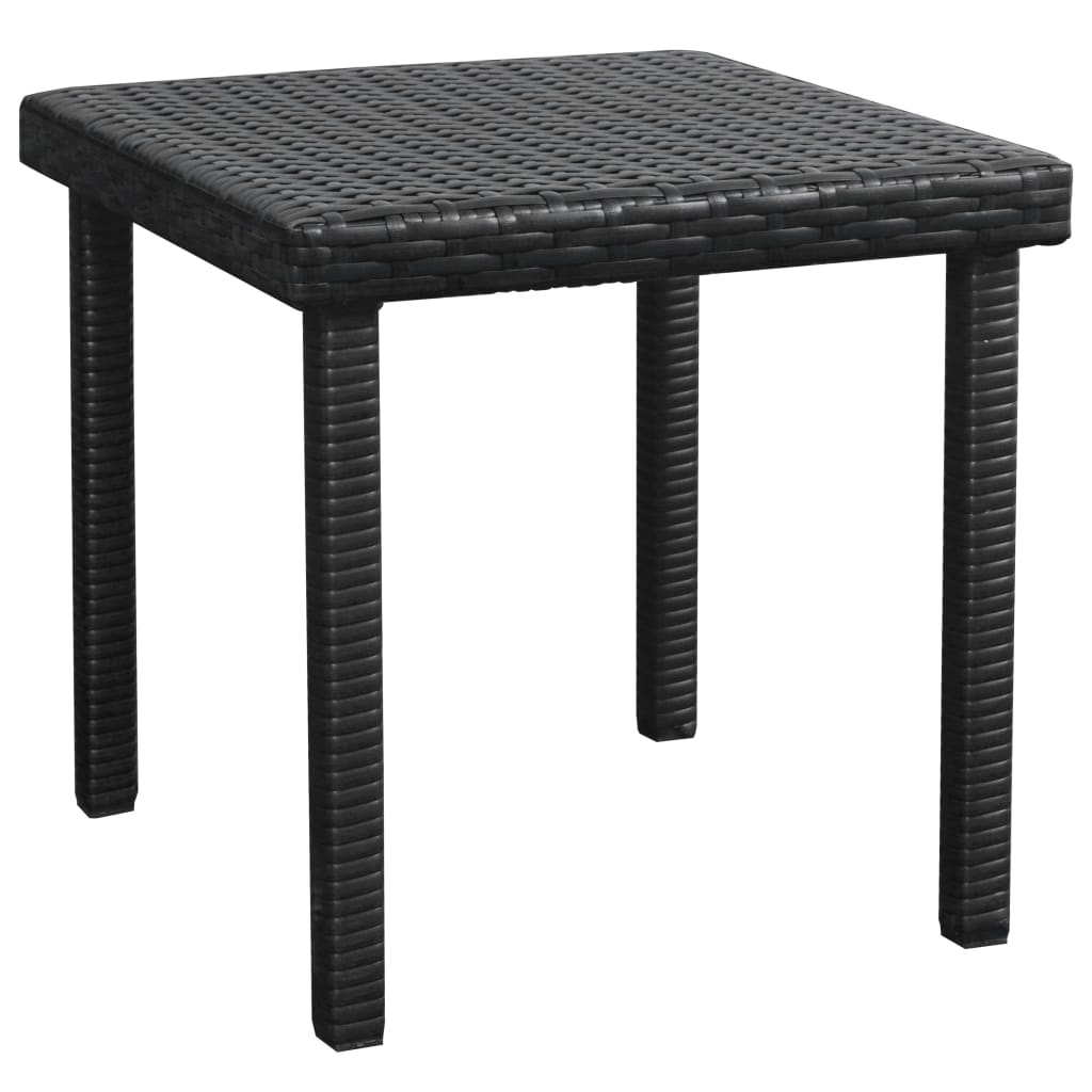 Ligbedden 2 st met tafel poly rattan zwart
