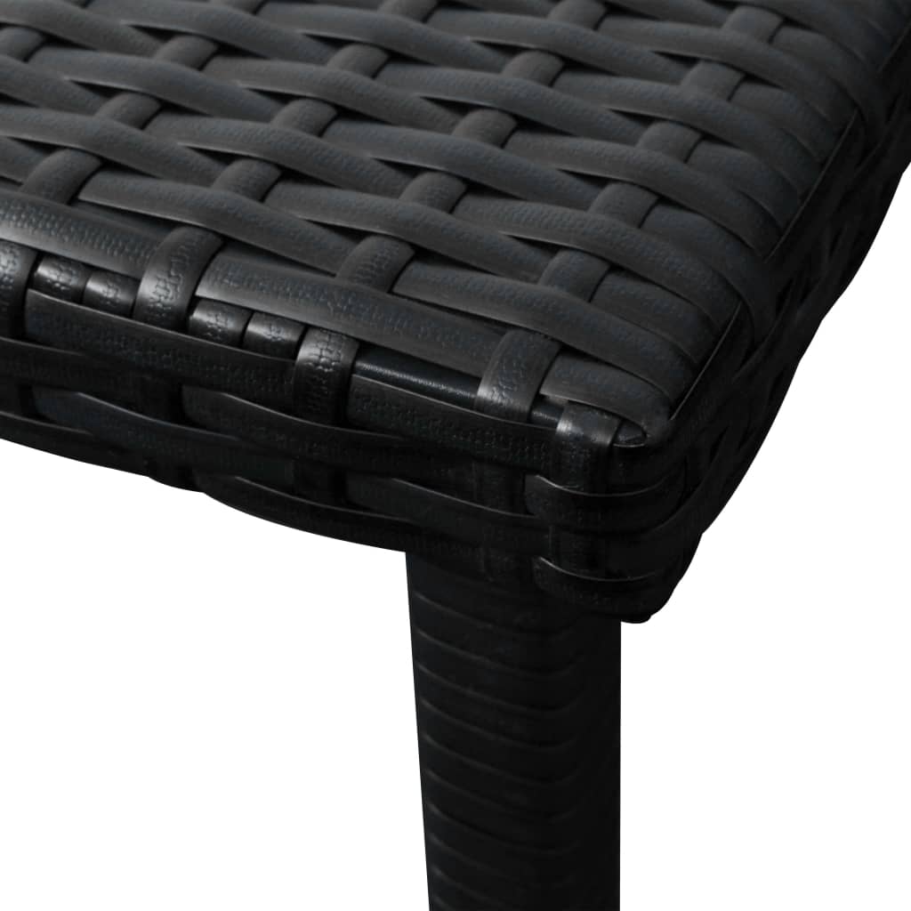 Ligbedden 2 st met tafel poly rattan zwart