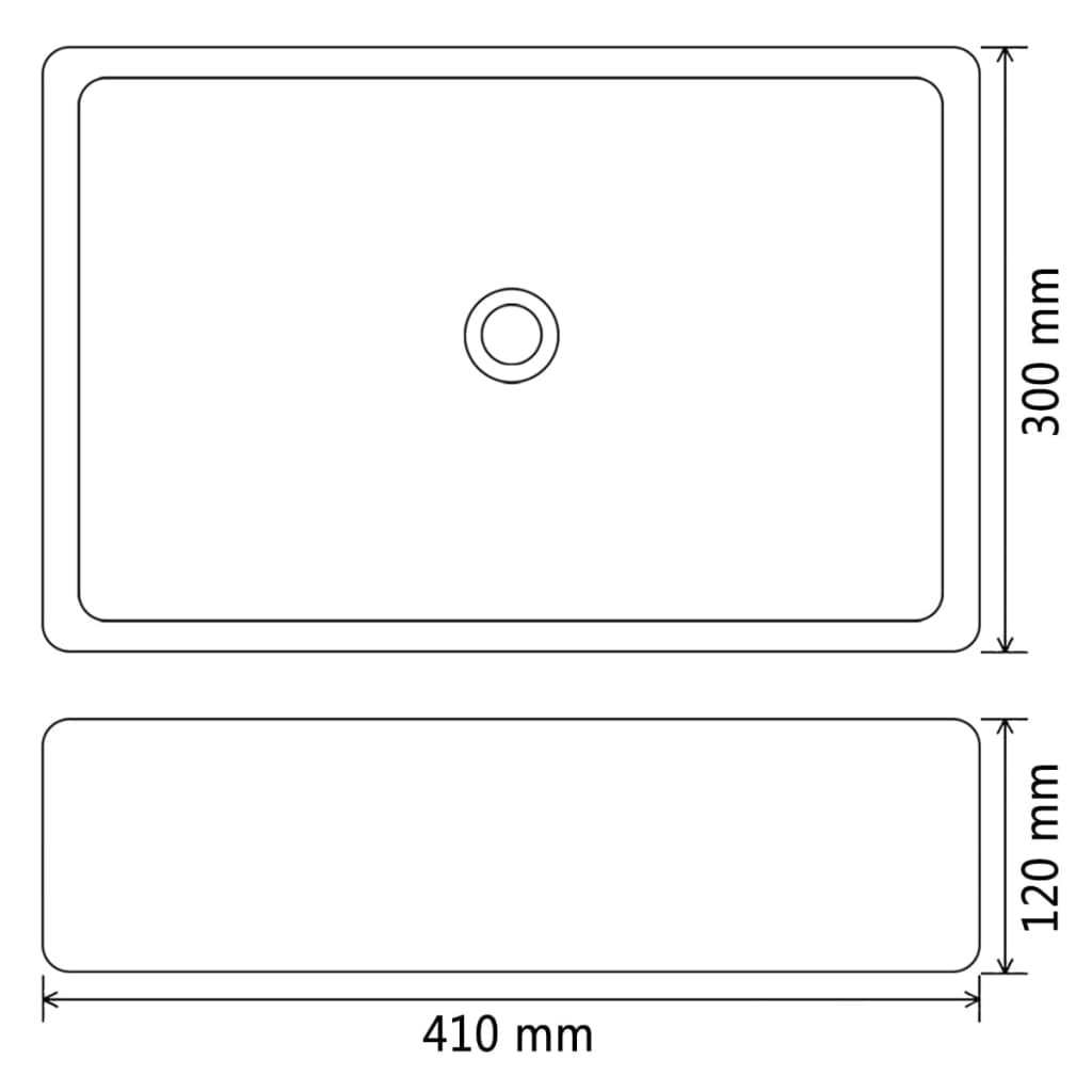 Wastafel Vierkant 41X30X12 Cm Keramiek Zwart