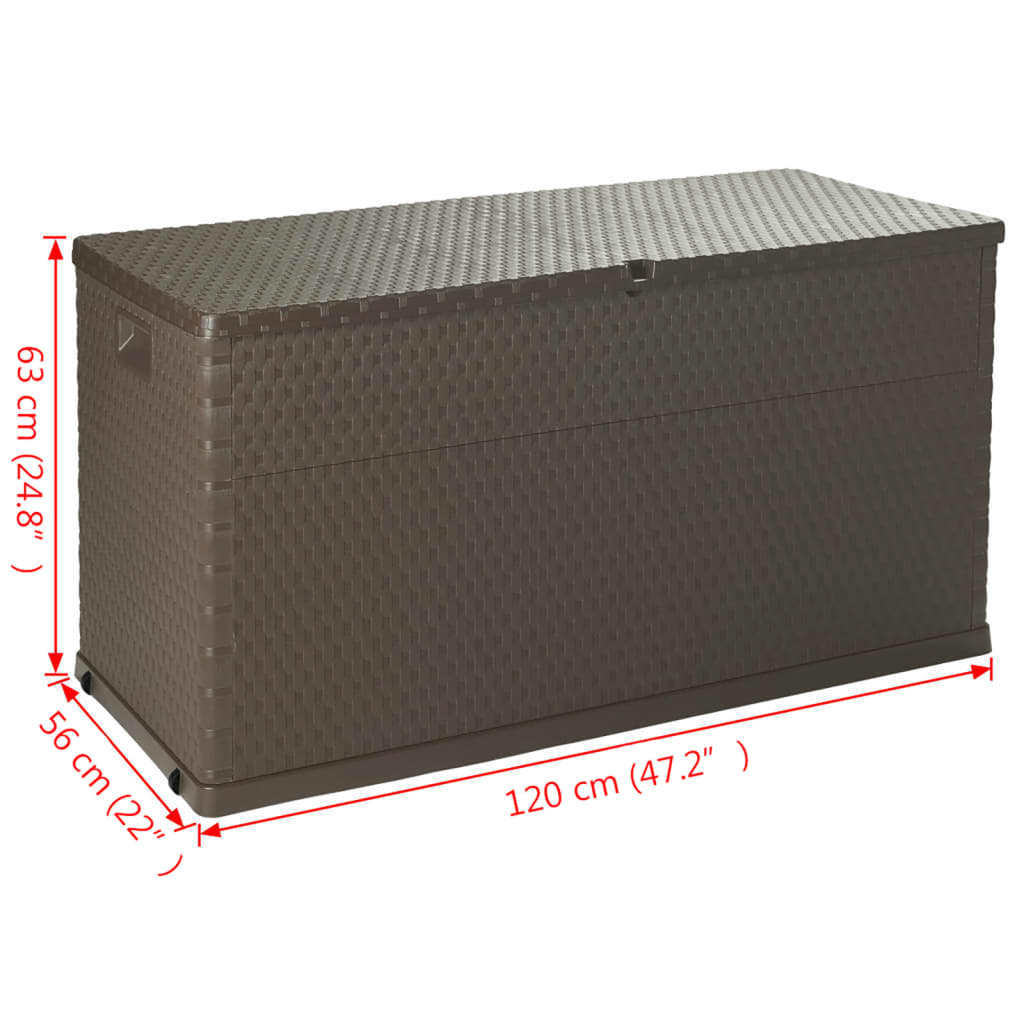 Tuinbox 120x56x63 cm polypropeen rattan bruin