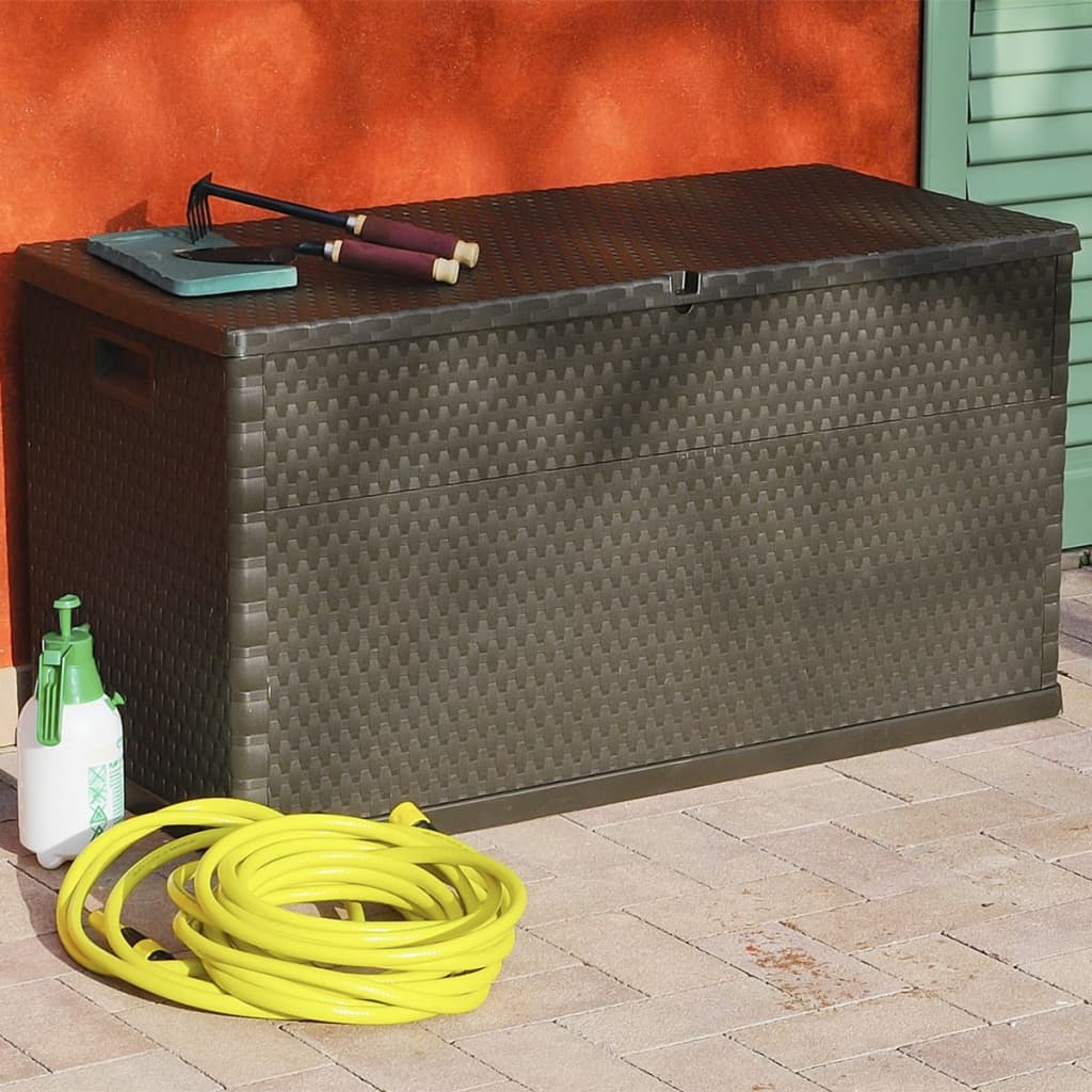 Tuinbox 120x56x63 cm polypropeen rattan bruin