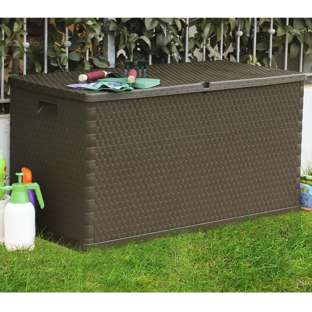 Tuinbox 120x56x63 cm polypropeen rattan bruin