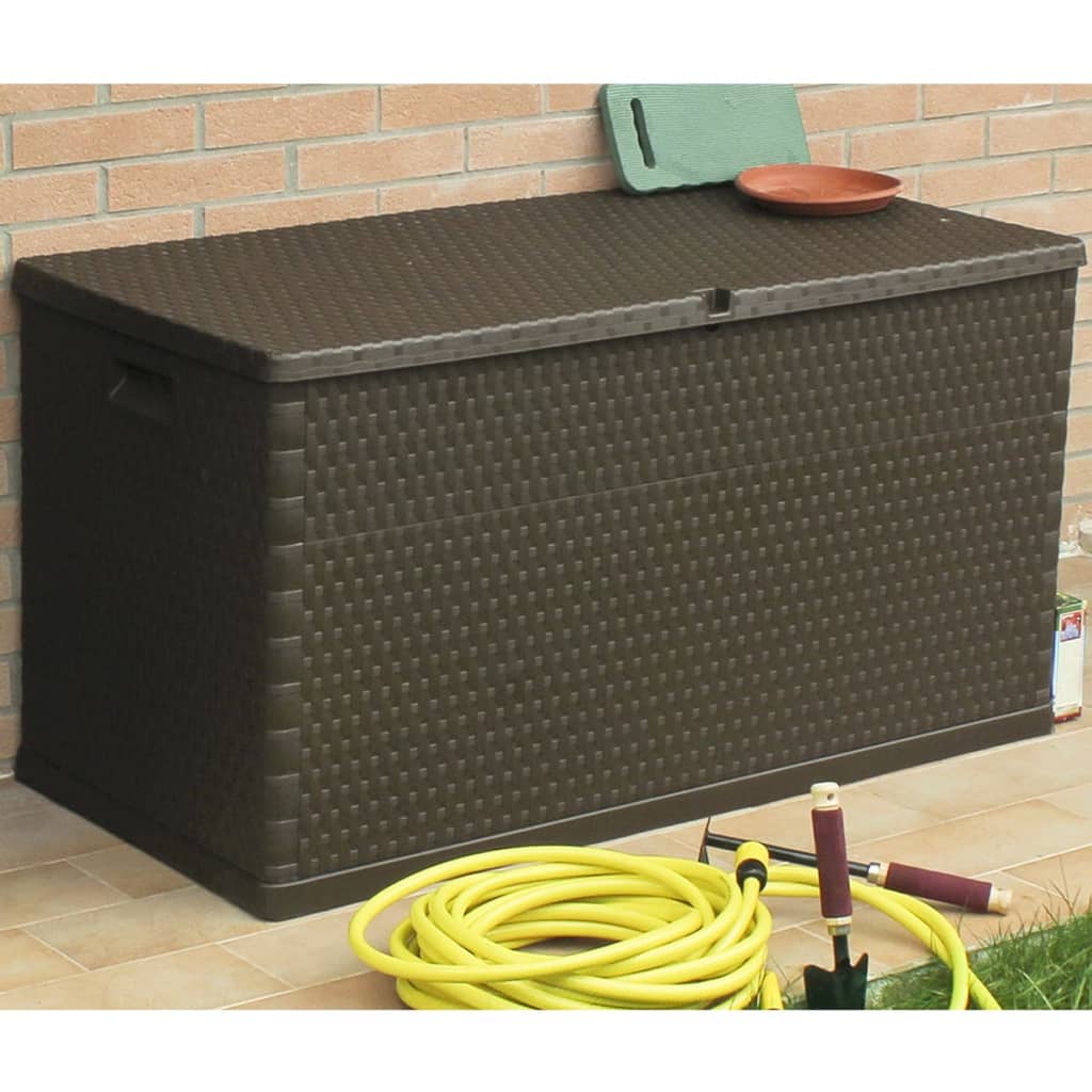 Tuinbox 120x56x63 cm polypropeen rattan bruin