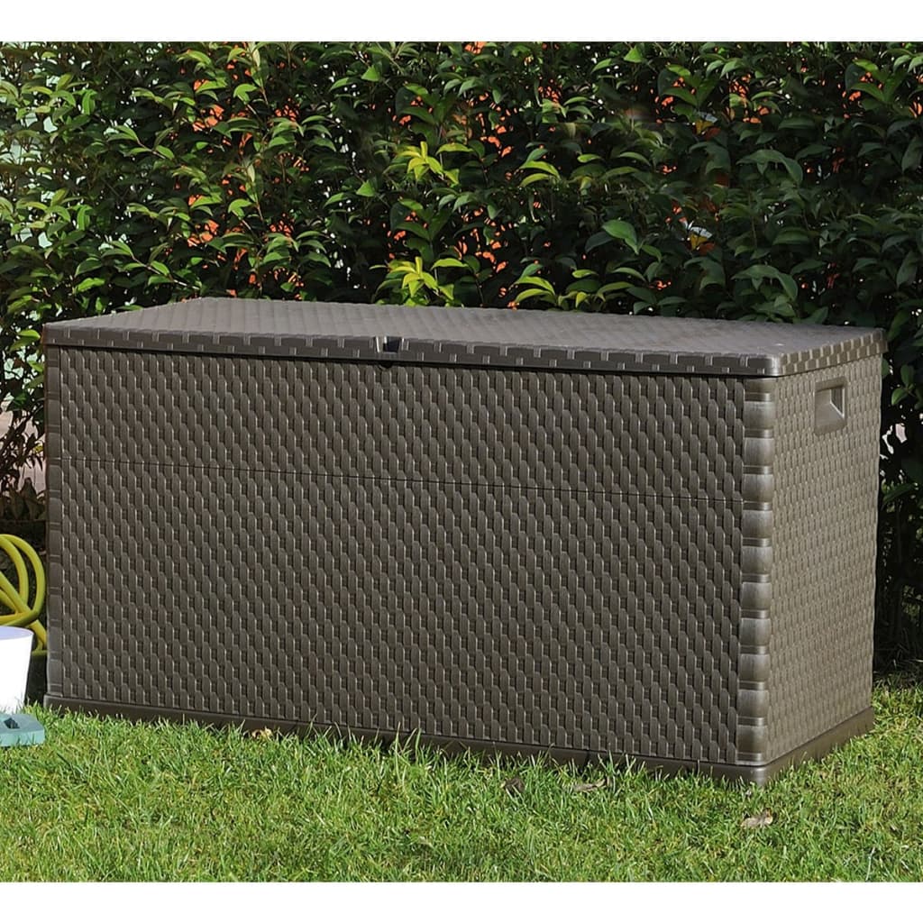 Tuinbox 120x56x63 cm polypropeen rattan bruin