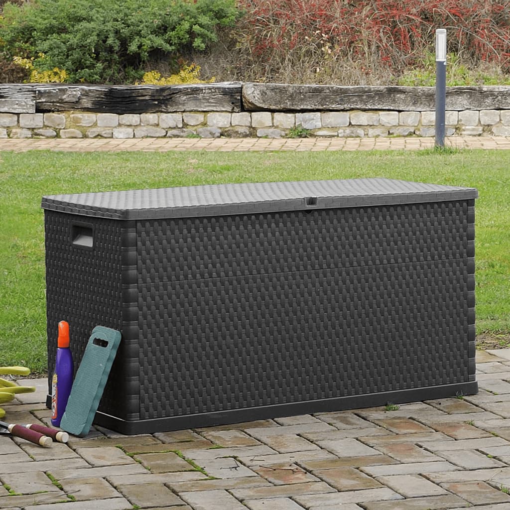 Tuinbox 120x56x63 cm polypropeen rattan antracietkleurig