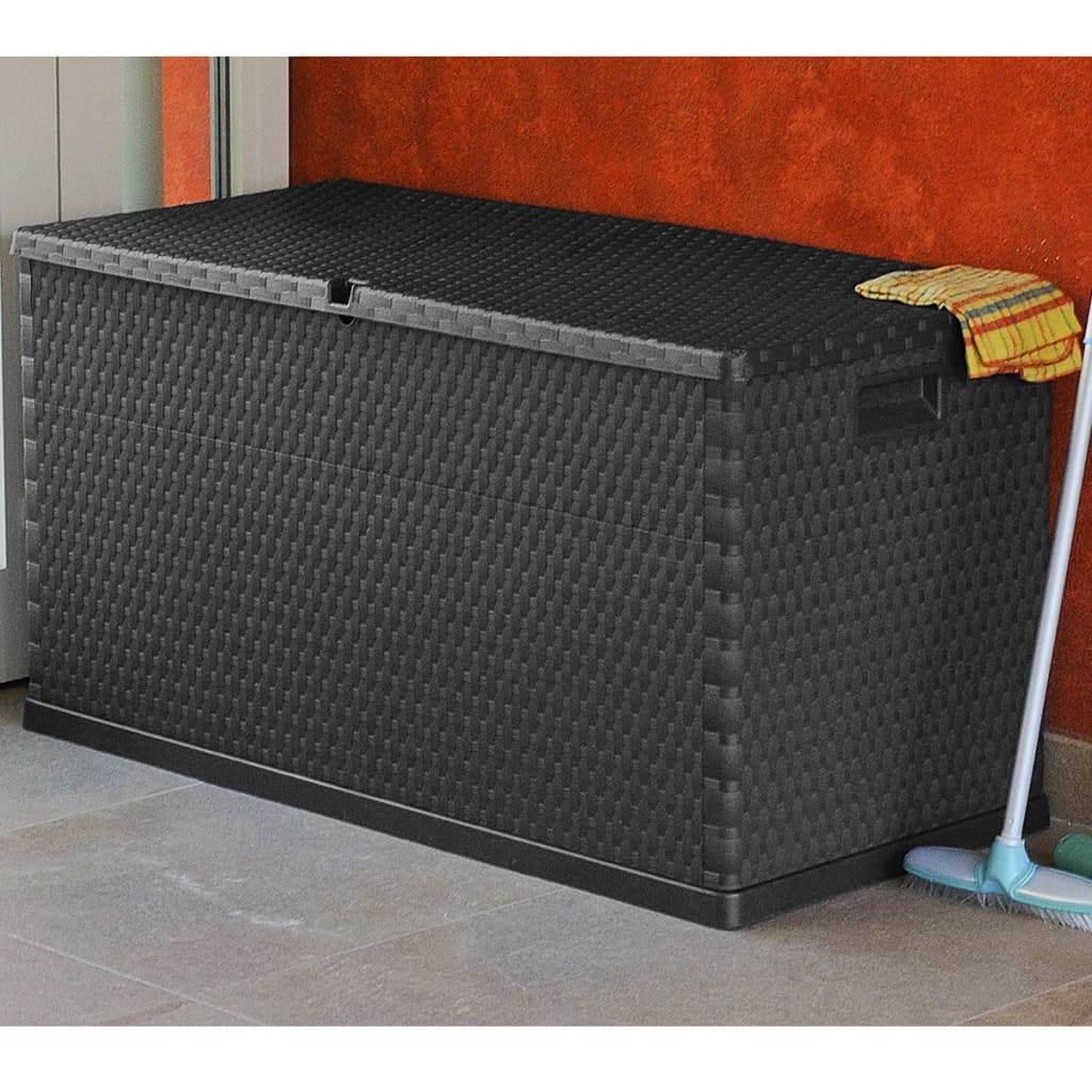 Tuinbox 120x56x63 cm polypropeen rattan antracietkleurig