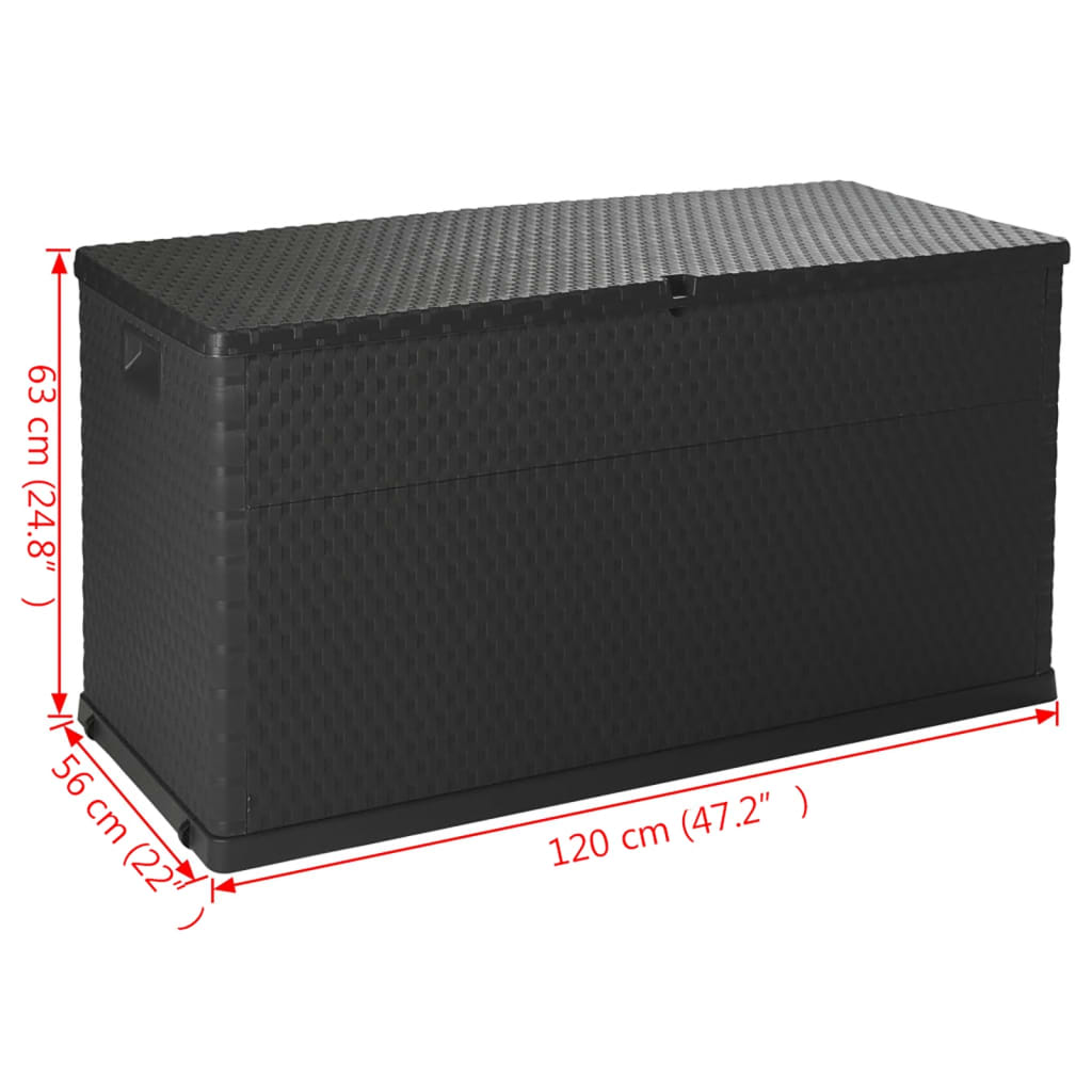 Tuinbox 120x56x63 cm polypropeen rattan antracietkleurig