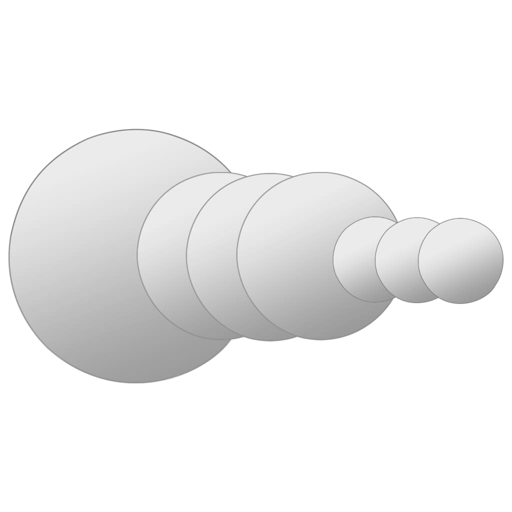 Wandspiegelset rond glas 7-delig