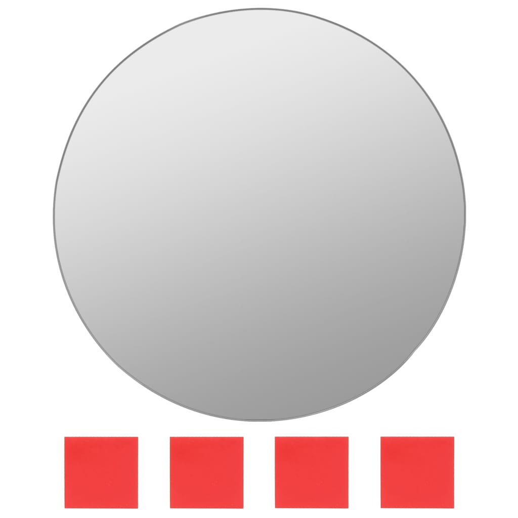 Wandspiegelset rond glas 7-delig