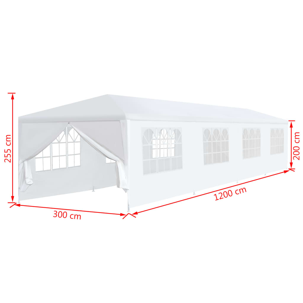 Partytent 3x12 m wit