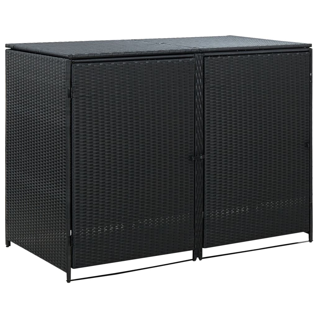 Containerberging Dubbel 148X80X111 Cm Poly Rattan Zwart