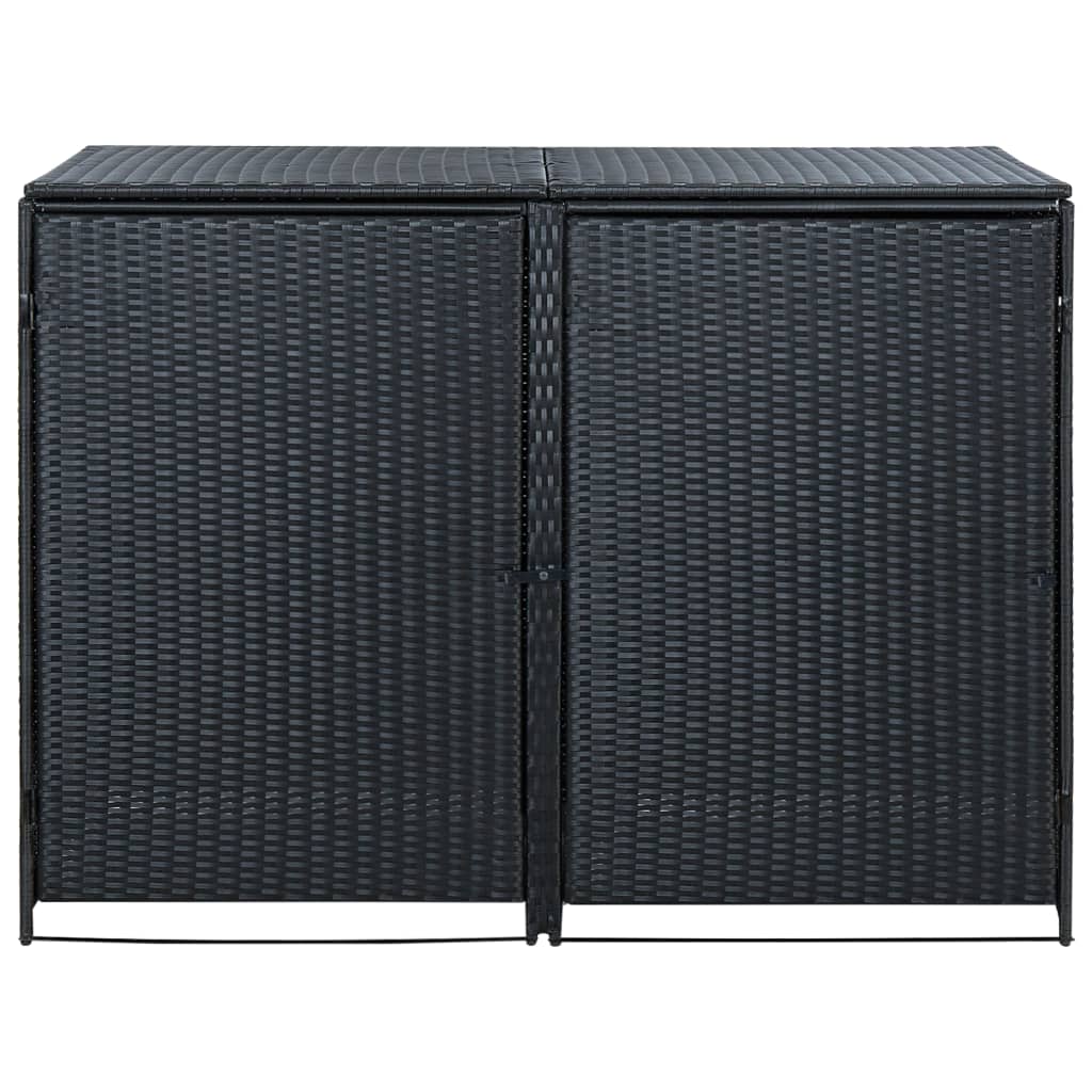 Containerberging Dubbel 148X80X111 Cm Poly Rattan Zwart