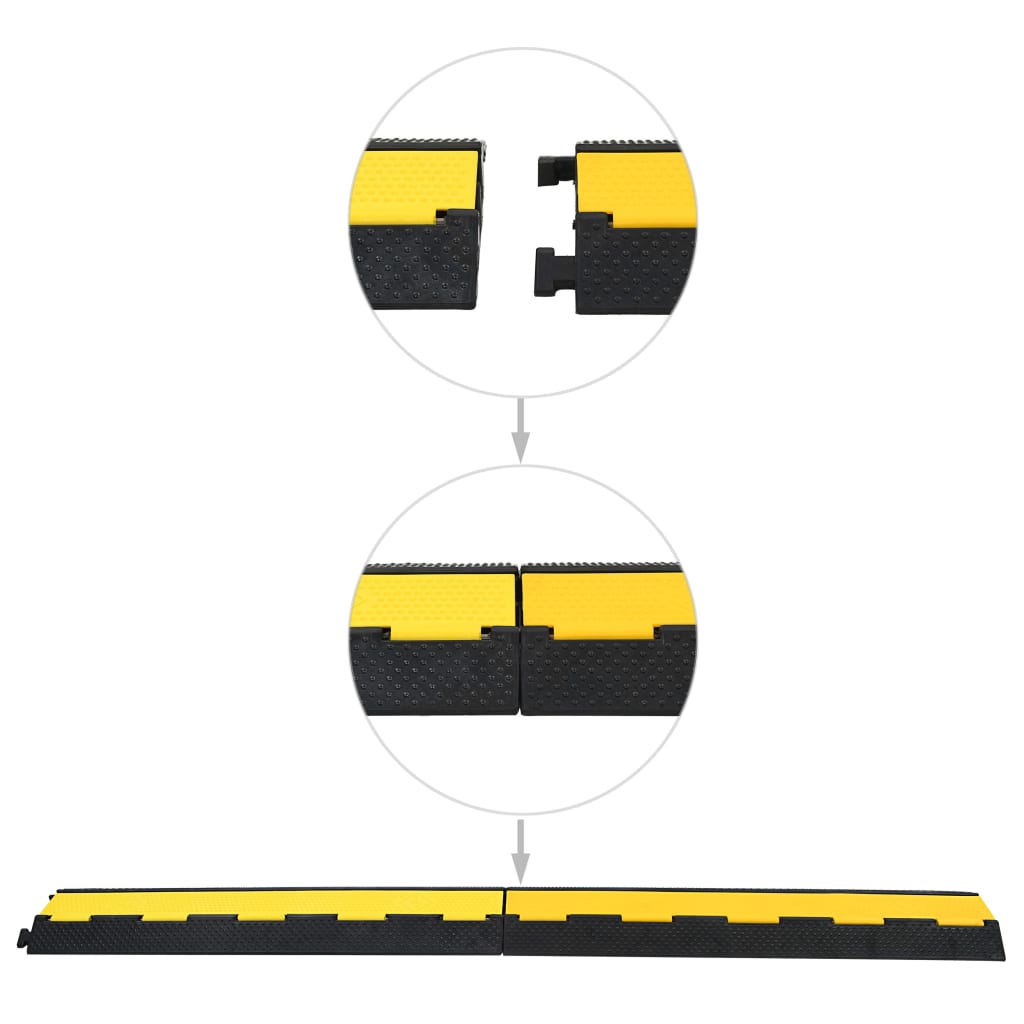 Kabelbeschermer drempels 2 tunnels 101,5 cm rubber 4 st