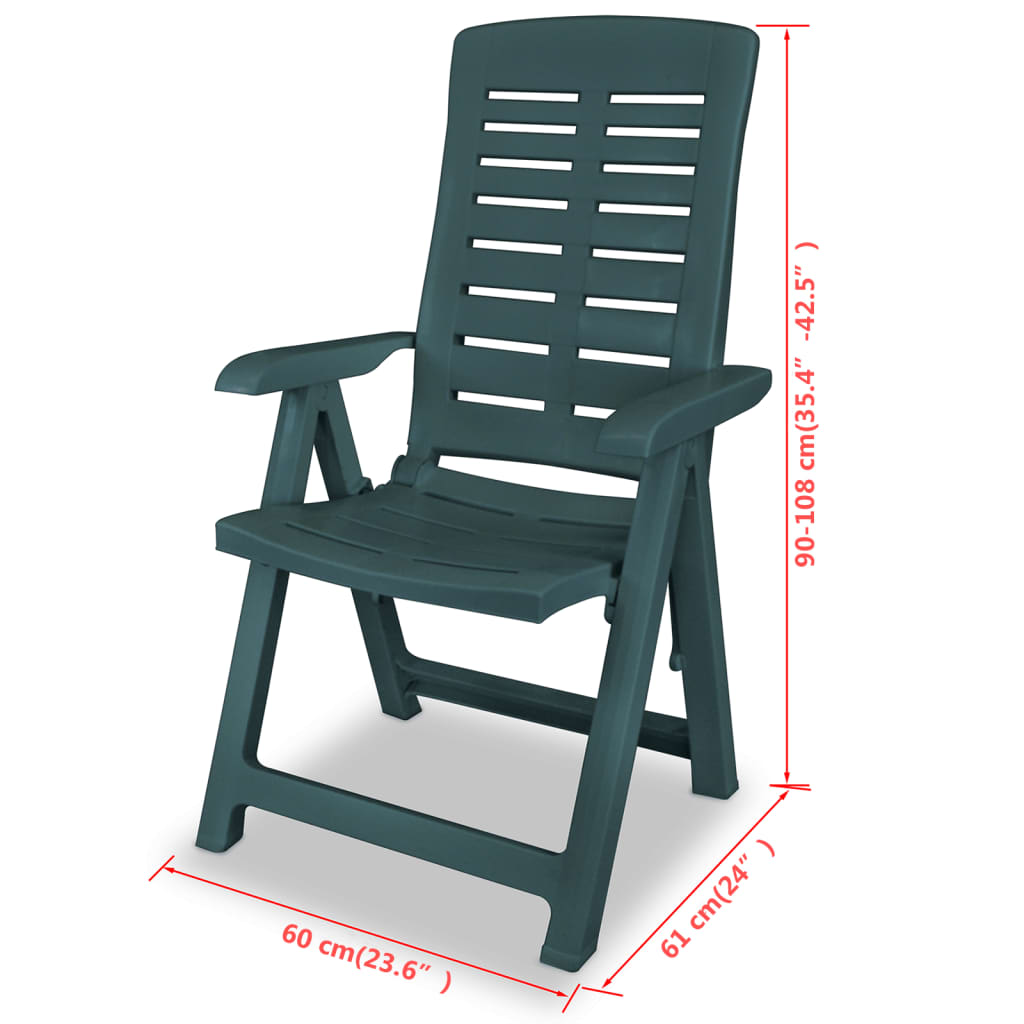 Tuinstoelen Verstelbaar Kunststof 2 Groen