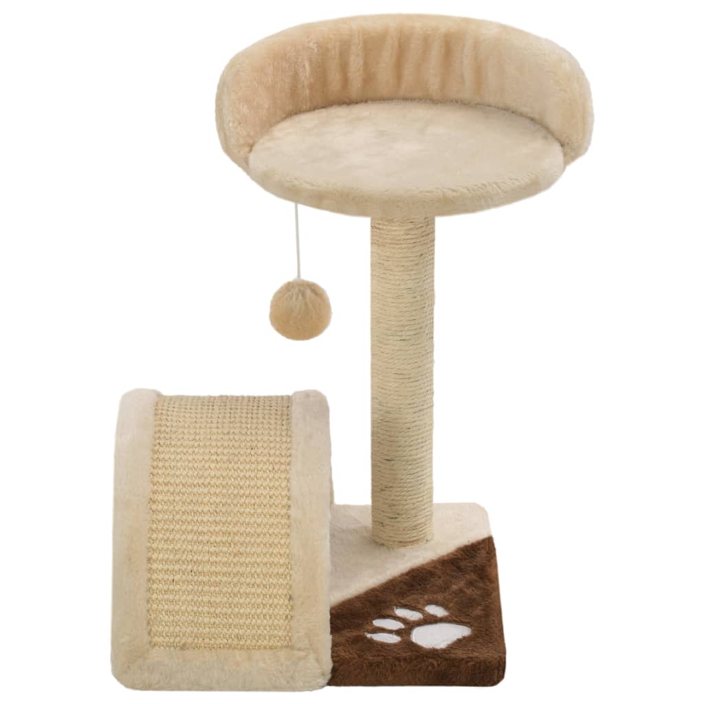 Kattenkrabpaal Met Sisal Krabpaal 40 Cm Beige En Bruin