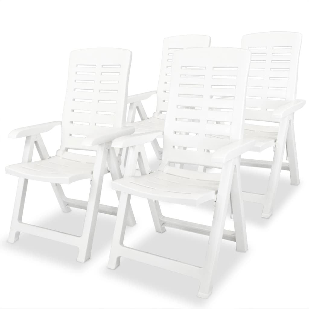 Tuinstoelen Verstelbaar Kunststof 4 Wit