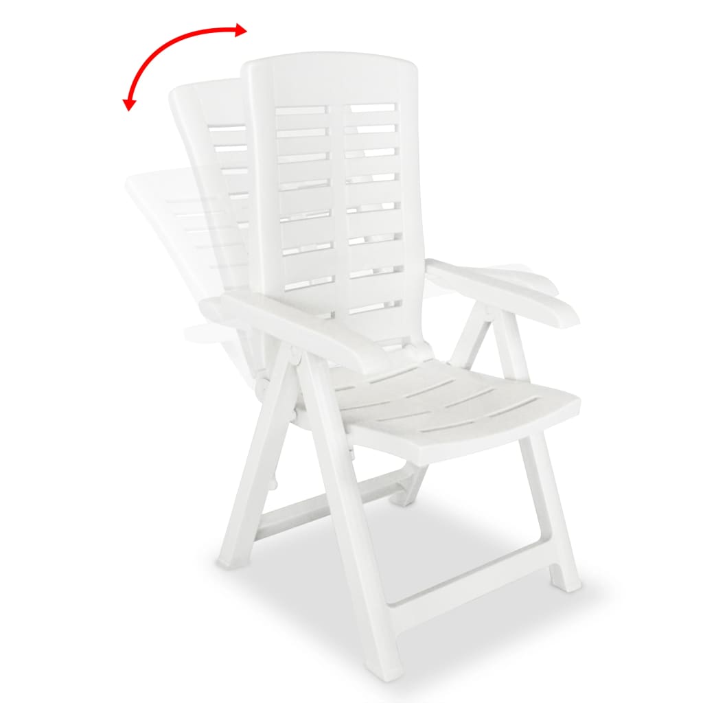 Tuinstoelen Verstelbaar Kunststof 4 Wit