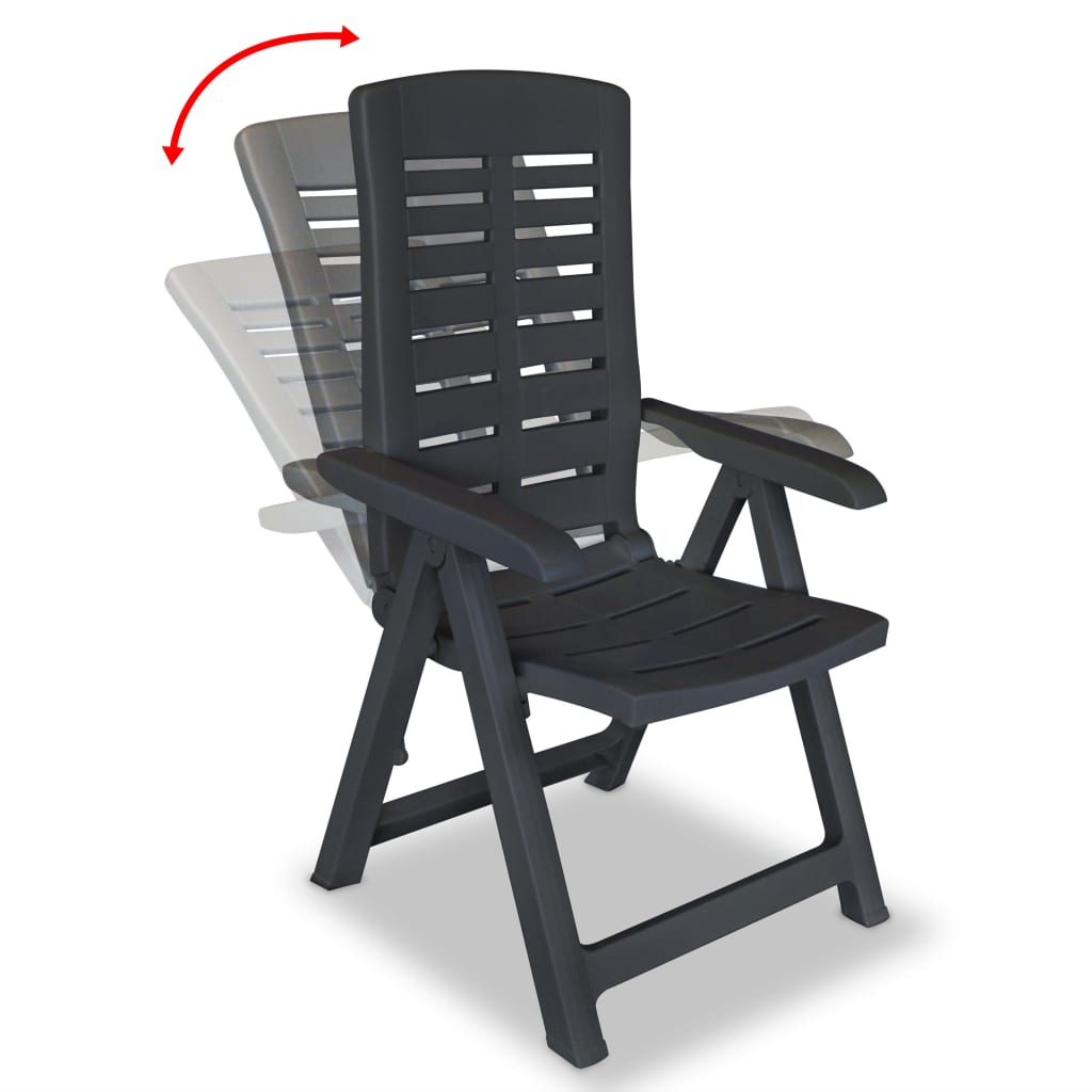 Tuinstoelen Verstelbaar Kunststof Kleurig 4 Antraciet