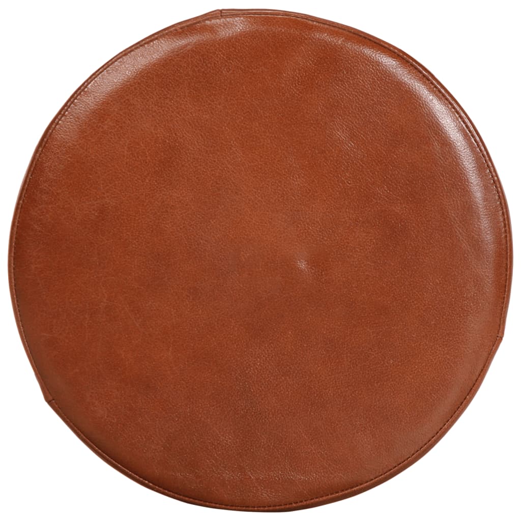 Barstoelen 2 st echt leer en massief acaciahout