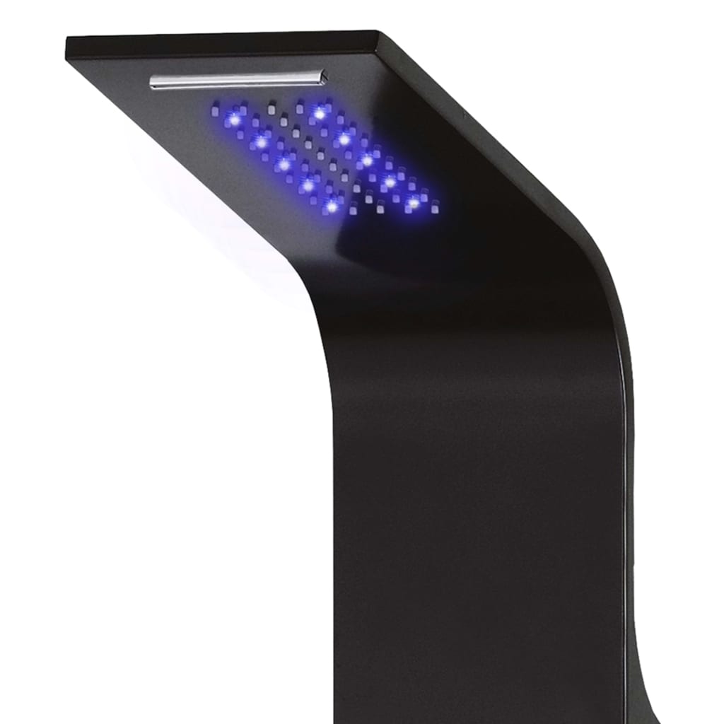 Douchepaneel 20x44x130 cm aluminium zwart